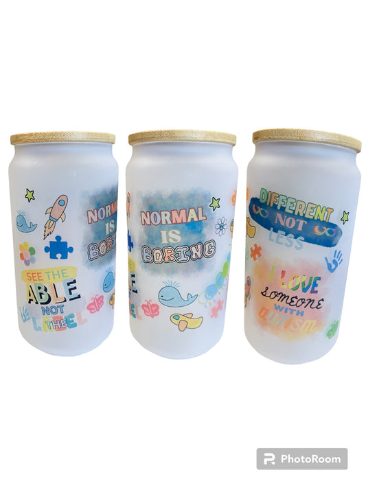 Autism Affirmation Frosted Glass